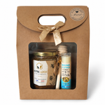Coffret miel personnalisé pour entreprise, cadeau client CSE avec baume à lèvres artisanal et pot de miel