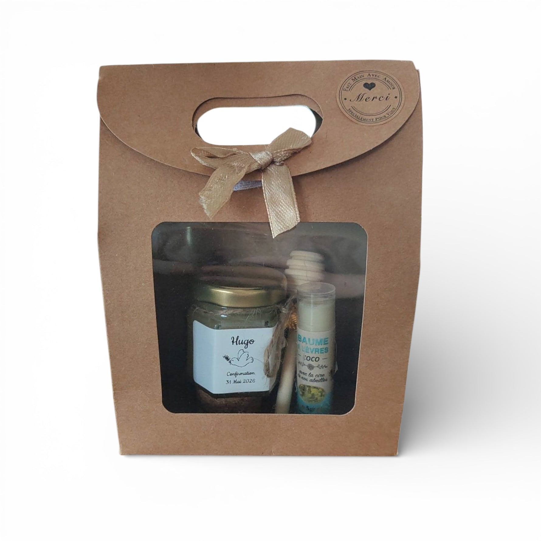 coffret souvenir invités mariage miel personnalisé artisanal