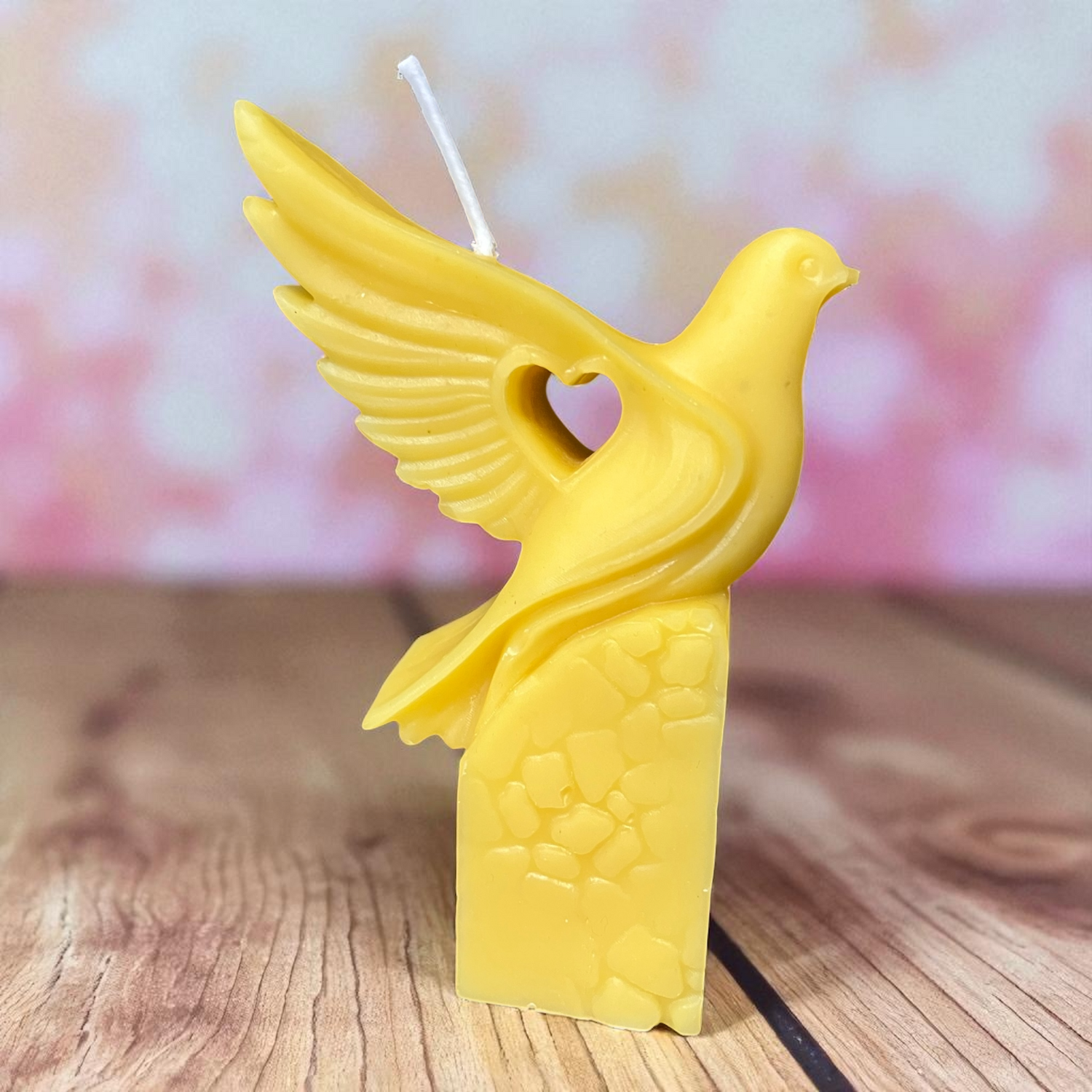 Bougie cire d'abeille colombe