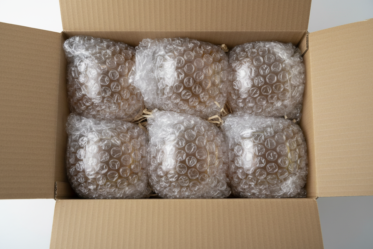 dans un colis carton