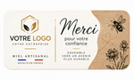 Étiquette personnalisée pour cadeau client entreprise avec miel artisanal récolté en France