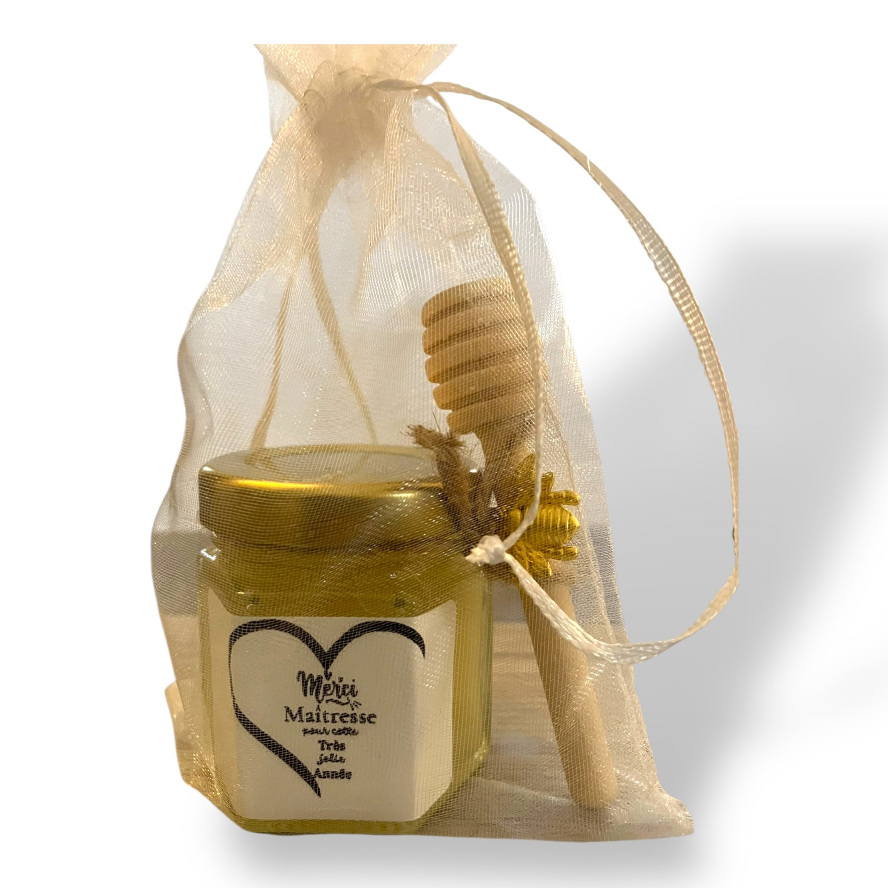 Petit pot de miel personnalisé – Cadeau remerciement fin d'année maîtresse ou maître