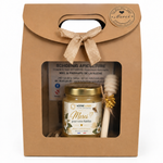 Mini pot de miel personnalisé avec logo d'entreprise, cadeau client artisanal français avec étiquette Merci pour votre fidélité