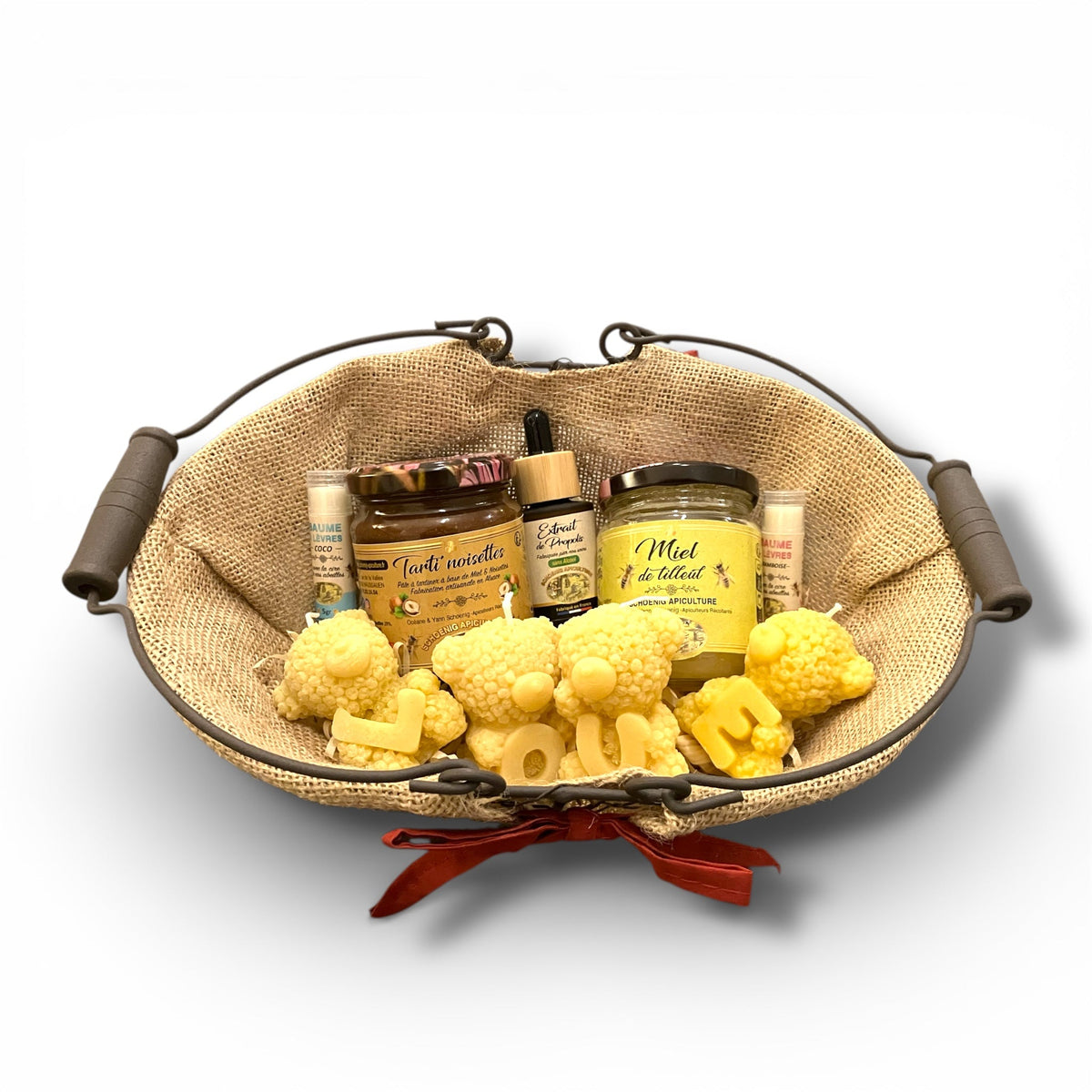 Panier garni artisanal de la ruche – Miel, bougies et soins naturels - schoenig apiculture