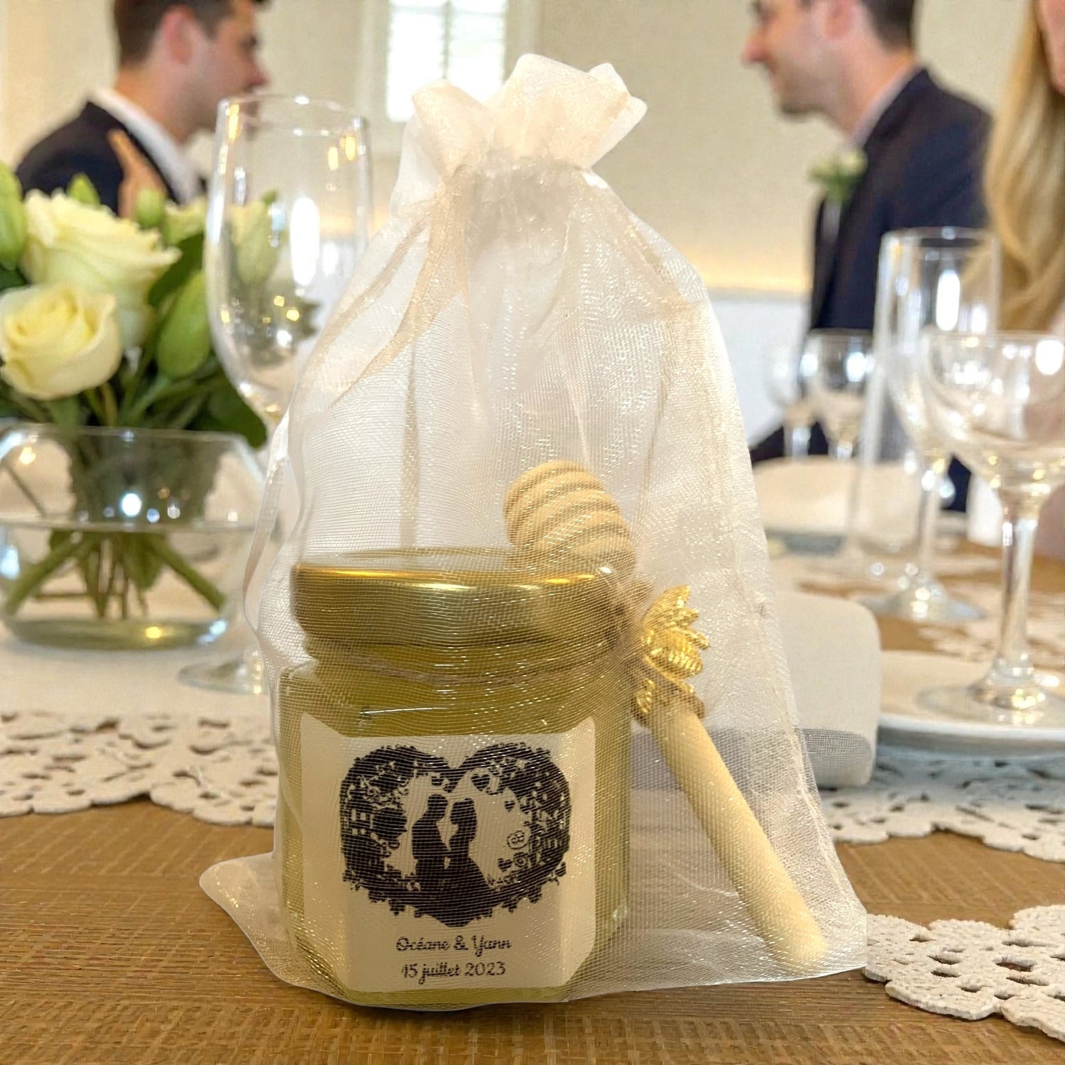 petit pot de miel personnalisé cadeau invités mariage