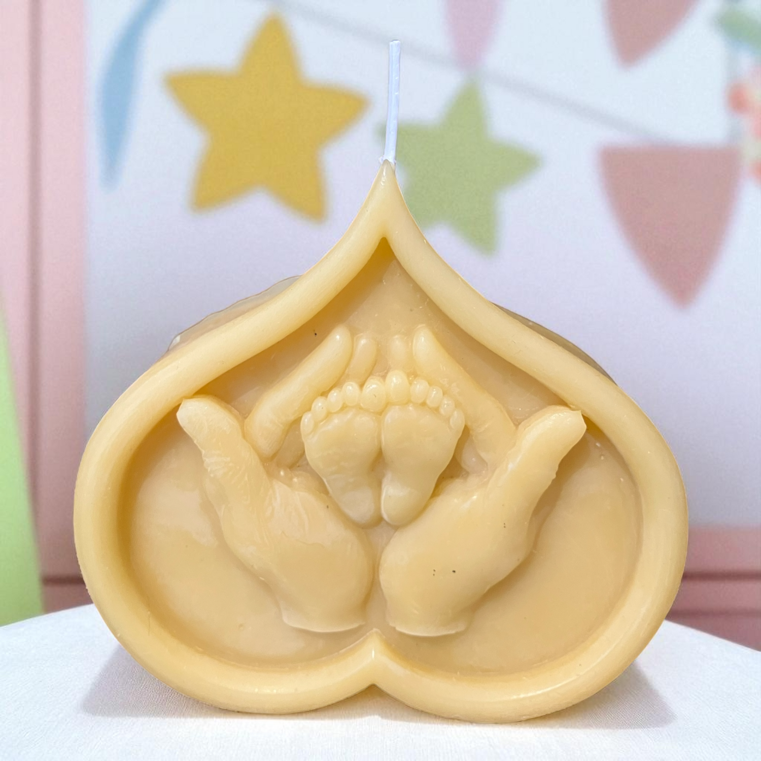 Bougie cire d'abeille petits pieds d'ange