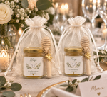 Pot de miel cadeau invité confirmation avec étiquette personnalisée, colombe, feuillage naturel, prénom et date de cérémonie