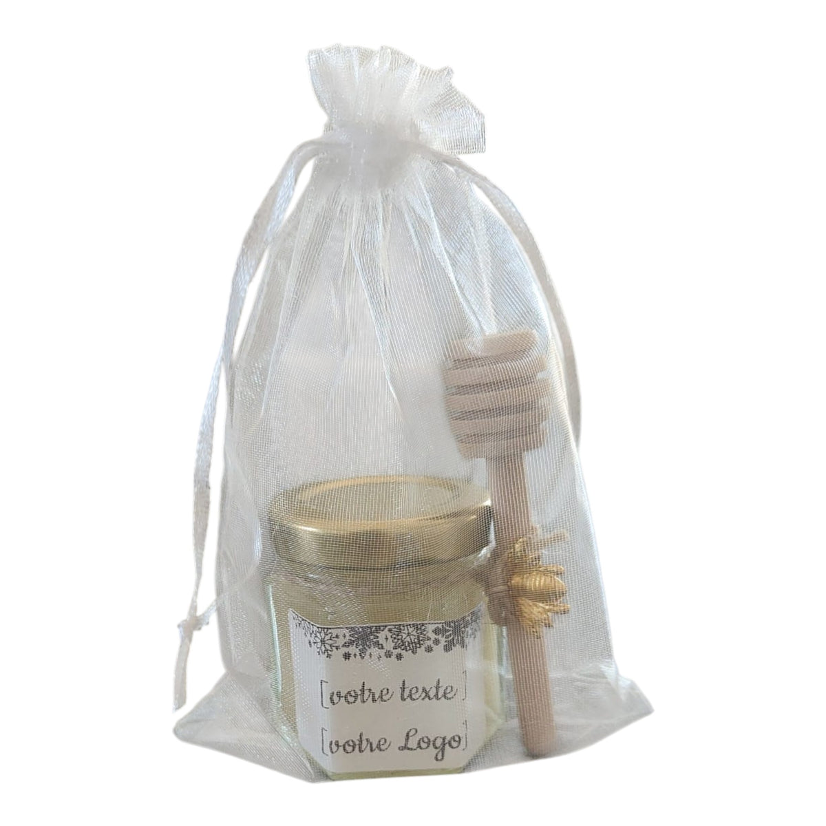 Petit pot de miel personnalisable avec texte ou logo pour cadeau entreprise et CSE