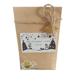 Sachet de graines personnalisé avec le message « Que le bonheur prenne racine », breloque abeille dorée et ficelle naturelle, cadeau artisanal de Noël.
